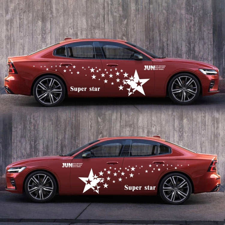 2 PCS/Set D-207 Star Pattern Car Modified Decorative Sticker(White) - In Car by buy2fix | Online Shopping UK | buy2fix