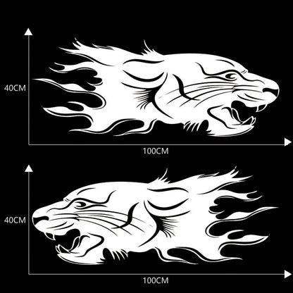 2 PCS/Set D-417 Lion Pattern Car Modified Decorative Sticker(White) - In Car by buy2fix | Online Shopping UK | buy2fix