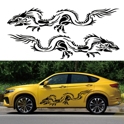 2 PCS/Set D-418 Dragon Totem Tribe Pattern Car Modified Decorative Sticker(Black) - In Car by buy2fix | Online Shopping UK | buy2fix
