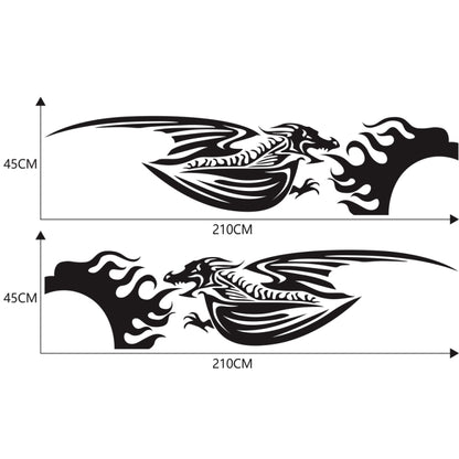 2 PCS/Set D-489 Fire-breathing Dragon Pattern Car Modified Decorative Sticker(Black) - In Car by buy2fix | Online Shopping UK | buy2fix