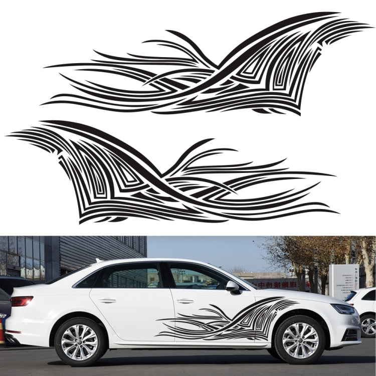 2 PCS/Set D-752 Lines Pattern Car Modified Decorative Sticker(Black) - In Car by buy2fix | Online Shopping UK | buy2fix