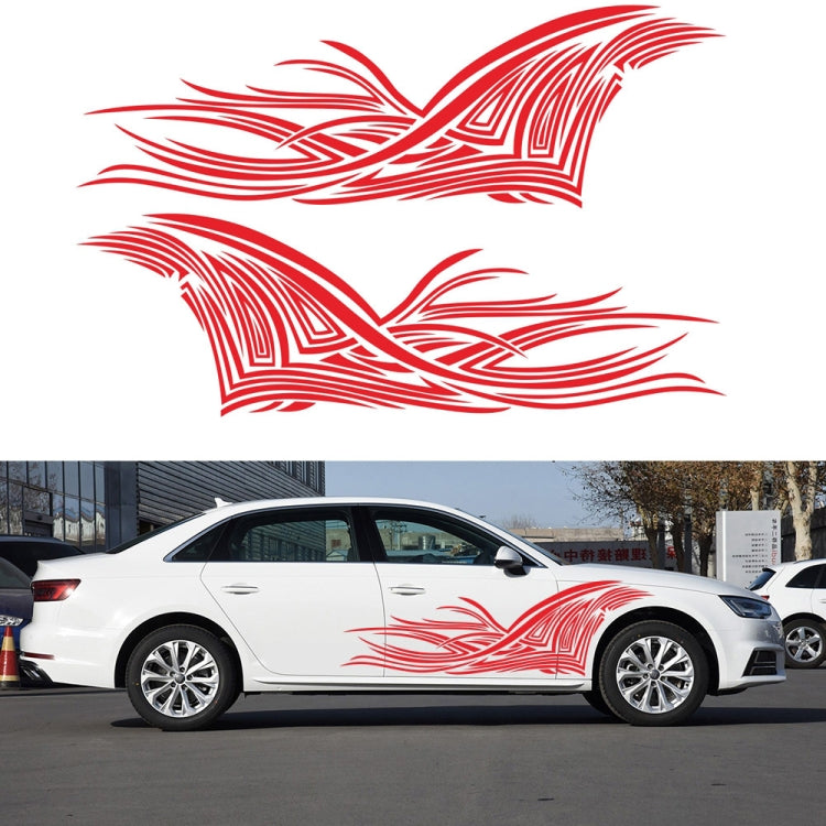 2 PCS/Set D-752 Lines Pattern Car Modified Decorative Sticker(Red) - In Car by buy2fix | Online Shopping UK | buy2fix