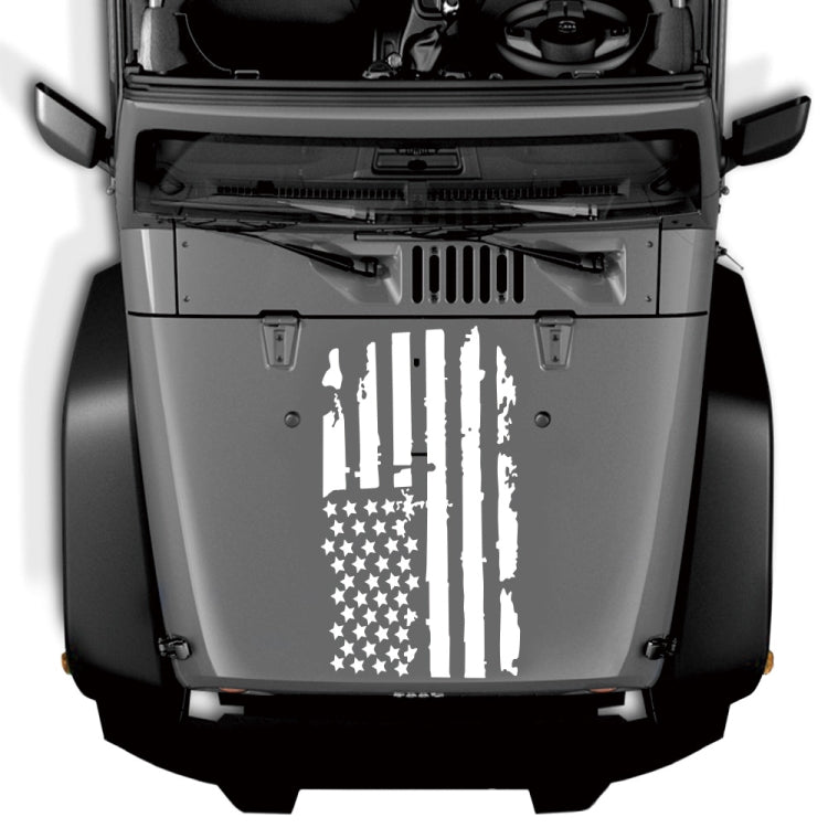 D-778 American Flag Pattern Car Modified Decorative Sticker(White) - In Car by buy2fix | Online Shopping UK | buy2fix