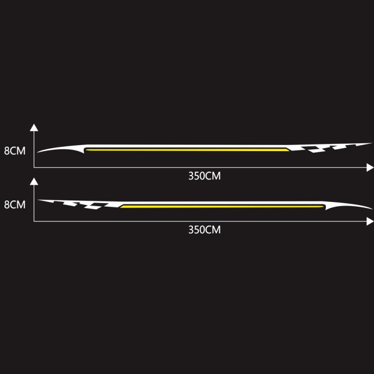 2 PCS/Set D-934 Waistline Pattern Car Modified Decorative Sticker(White Yellow) - In Car by buy2fix | Online Shopping UK | buy2fix