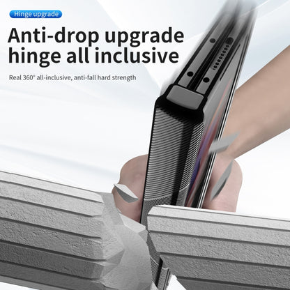 For Samsung Galaxy Z Fold3 5G Magnetic Hinges Plating Phone Case with Holder(Black) - Galaxy Phone Cases by buy2fix | Online Shopping UK | buy2fix