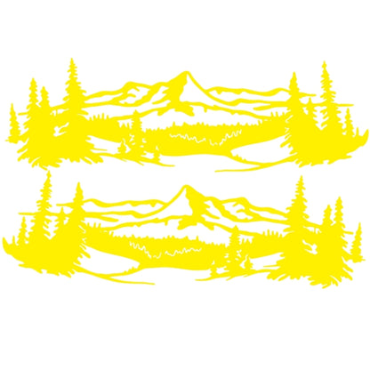 2 PCS/Set D-957 Mountains Pattern Car Modified Decorative Sticker(Yellow) - In Car by buy2fix | Online Shopping UK | buy2fix