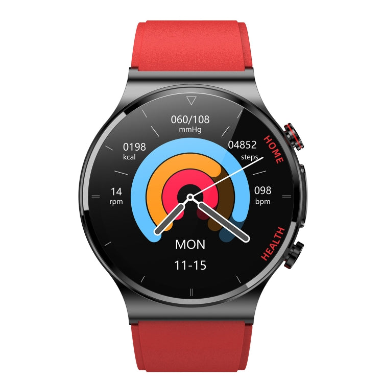 E300 1.32 Inch Screen TPU Watch Strap Smart Health Watch Supports Body Temperature Monitoring, ECG monitoring blood pressure(Red) - Smart Wear by buy2fix | Online Shopping UK | buy2fix