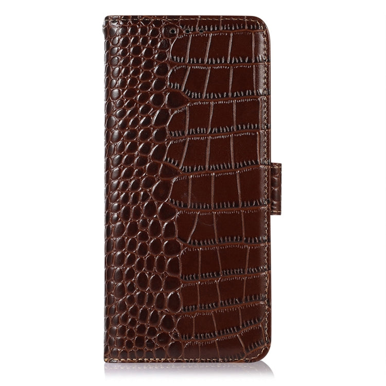 For Samsung Galaxy M13 4G Global Crocodile Top Layer Cowhide Leather Phone Case(Brown) - Galaxy Phone Cases by buy2fix | Online Shopping UK | buy2fix