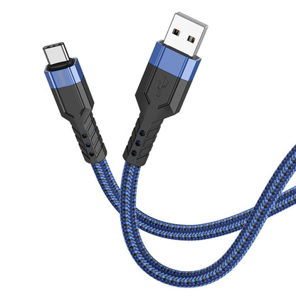 hoco U110 3A USB to USB-C / Type-C Charging Data Cable，Length：1.2m(Blue) -  by hoco | Online Shopping UK | buy2fix