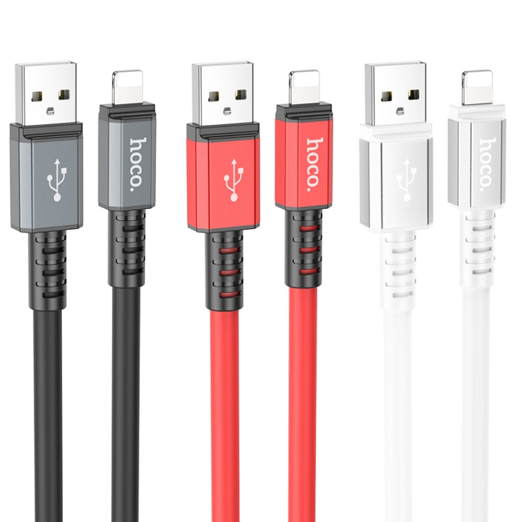 hoco X85 2.4A USB to 8 Pin Strength Charging Data Cable，Length：1m(Red) - Normal Style Cable by hoco | Online Shopping UK | buy2fix