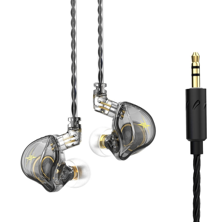 QKZ ZXT Sports In-ear Wired Control Plug HIFI Stereo Stage Monitor Earphone, Style:Standard Version(Transparent Grey) - In Ear Wired Earphone by QKZ | Online Shopping UK | buy2fix