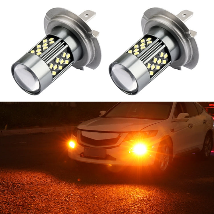 1 Pair H7 12V 7W Strobe Car LED Fog Light(Orange Light) - In Car by buy2fix | Online Shopping UK | buy2fix