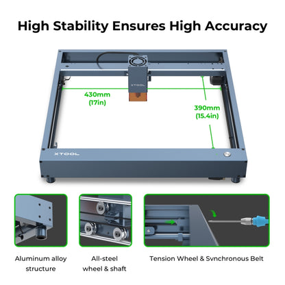 XTOOL D1 Pro-20W High Accuracy DIY Laser Engraving & Cutting Machine, Plug Type:US Plug(Metal Gray) - DIY Engraving Machines by XTOOL | Online Shopping UK | buy2fix