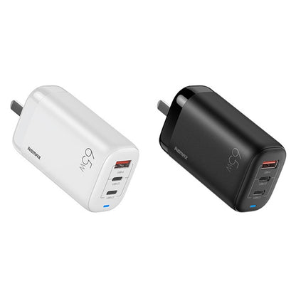 REMAX RP-U55 Territory Series 65W USB+Dual USB-C / Type-C Interface Fast Charger, Specification:CN Plug(Black) - Apple Accessories by REMAX | Online Shopping UK | buy2fix