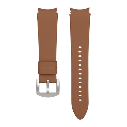For Samsung Galaxy Watch5 Pro 45mm/5 44mm/5 40mm Genuine Leather Watch Band(Brown) - Smart Wear by buy2fix | Online Shopping UK | buy2fix
