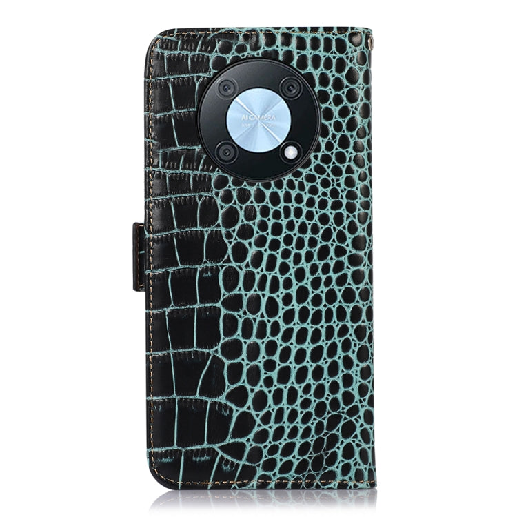 For Huawei Nova Y90/Enjoy 50 Pro Crocodile Top Layer Cowhide Leather Phone Case(Green) - Huawei Cases by buy2fix | Online Shopping UK | buy2fix