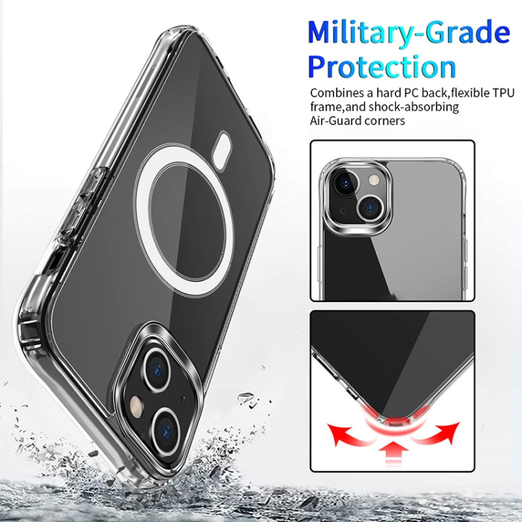 For iPhone 14 Plus Magsafe Magnetic Four Corner Airbags Phone Case (Transparent) - iPhone 14 Plus Cases by buy2fix | Online Shopping UK | buy2fix