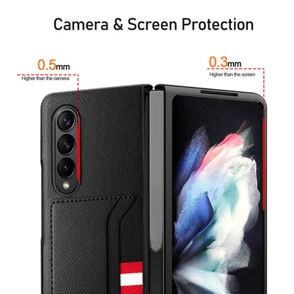 For Samsung Galaxy Z Fold4 5G GKK Litchi Texture Card Slot Phone Case(Grey) - Samsung Accessories by GKK | Online Shopping UK | buy2fix