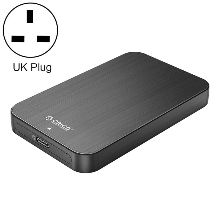 ORICO HM25U3 2.5 inch USB3.0 Micro-B Hard Drive Enclosure, Plug:UK Plug(Black) - HDD Enclosure by ORICO | Online Shopping UK | buy2fix