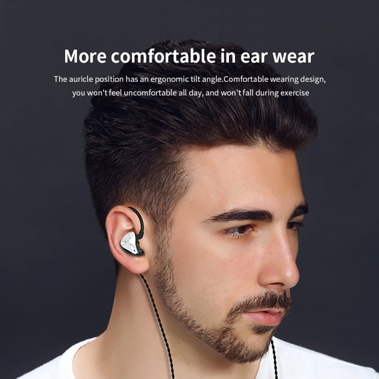 CVJ Demon Double Dynamic Coil HiFi Music Wired Earphone With Mic(Silver) - In Ear Wired Earphone by CVJ | Online Shopping UK | buy2fix