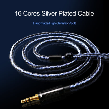 CVJ V3 1.2m 16 Cores Silver-plated 3.5mm Earphone Cable, Style:0.75mm(Silver-Blue) - Cable & Splitter by CVJ | Online Shopping UK | buy2fix