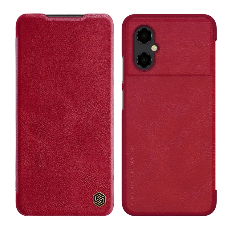 For Xiaomi Poco M4 5G NILLKIN QIN Series Crazy Horse Texture Leather Phone Case(Red) - Xiaomi Cases by NILLKIN | Online Shopping UK | buy2fix