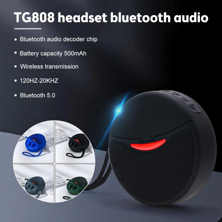 T&G TG808 2 in 1 Mini Wireless Bluetooth Speaker Wireless Headphones(Blue) - Mini Speaker by T&G | Online Shopping UK | buy2fix