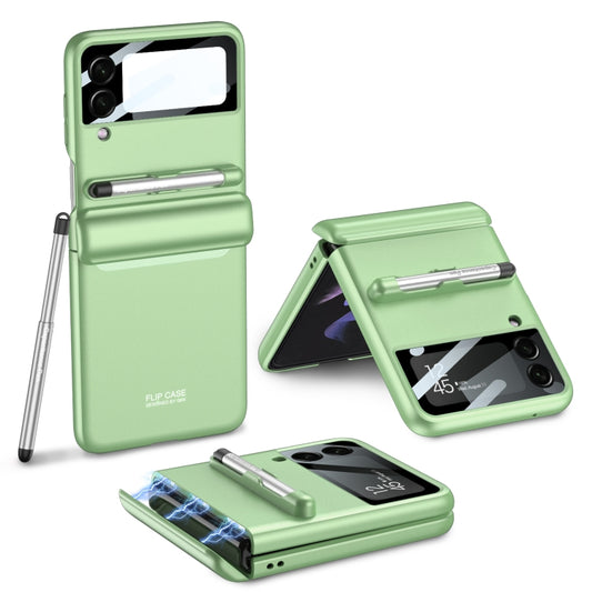 For Samsung Galaxy Z Flip4 GKK Magnetic Full Coverage Phone Flip Case with Pen(Matcha Green) - Galaxy Z Flip4 5G Cases by GKK | Online Shopping UK | buy2fix