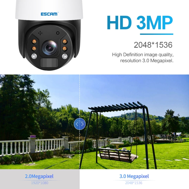 ESCAM QF724 3MP 24h Recording Cloud Storage PT 4G PIR Alarm IP Camera with Solar Panel, European Signal Bands - Security by ESCAM | Online Shopping UK | buy2fix