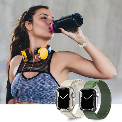 Nylon Watch Band For Apple Watch Series 8&7 45mm / SE 2&6&SE&5&4 44mm / 3&2&1 42mm (Black Blue) - Smart Wear by buy2fix | Online Shopping UK | buy2fix