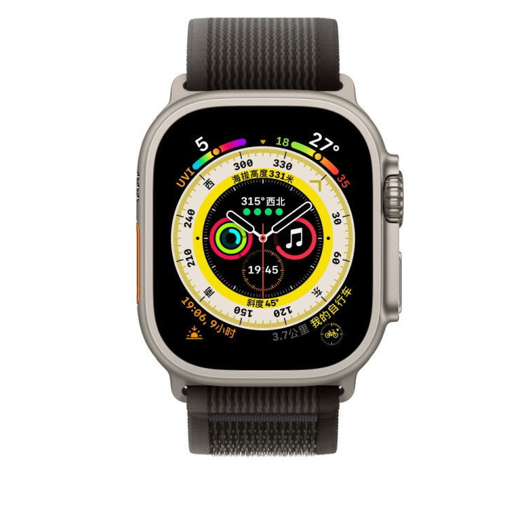 Nylon Watch Band For Apple Watch Ultra 49mm / Series 8&7 45mm / SE 2&6&SE&5&4 44mm(Black) - Smart Wear by buy2fix | Online Shopping UK | buy2fix