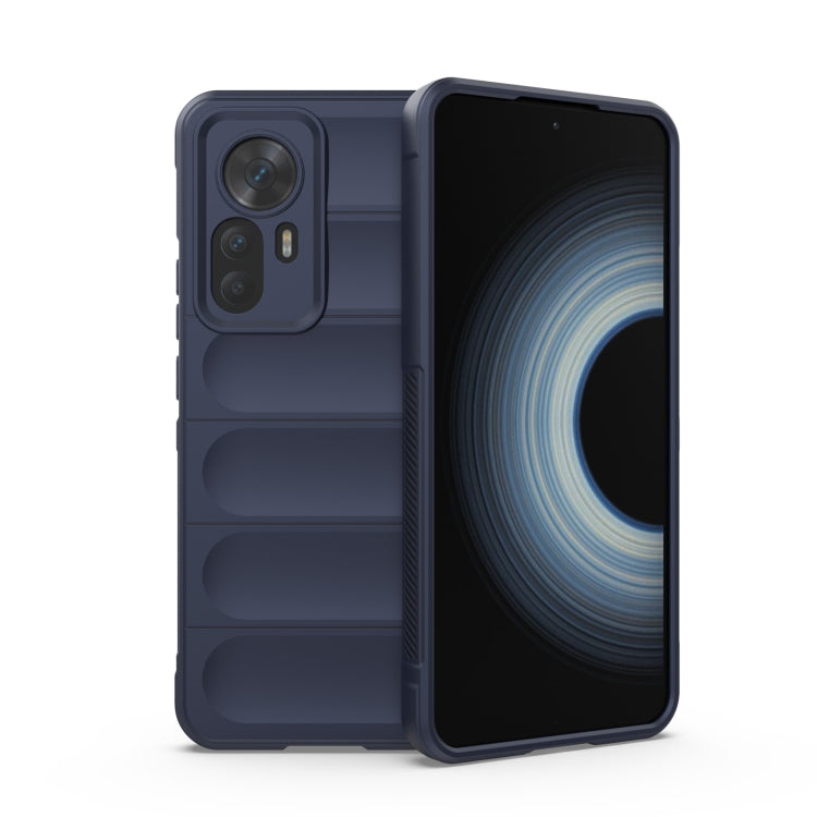 For Xiaomi Redmi K50 Ultra / Xiaomi 12T Magic Shield TPU + Flannel Phone Case(Dark Blue) - Xiaomi Cases by buy2fix | Online Shopping UK | buy2fix