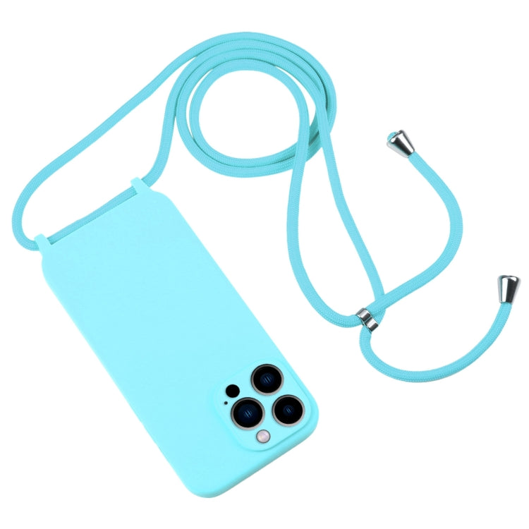 For iPhone 13 Pro Max Crossbody Lanyard Liquid Silicone Case(Ice Blue) - iPhone 13 Pro Max Cases by buy2fix | Online Shopping UK | buy2fix