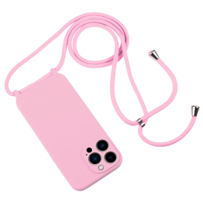 For iPhone 13 Pro Max Crossbody Lanyard Liquid Silicone Case(Pink) - iPhone 13 Pro Max Cases by buy2fix | Online Shopping UK | buy2fix