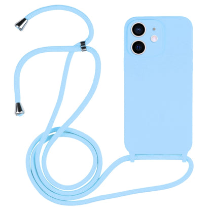 For iPhone 12 Crossbody Lanyard Liquid Silicone Case(Blue) - iPhone 12 / 12 Pro Cases by buy2fix | Online Shopping UK | buy2fix