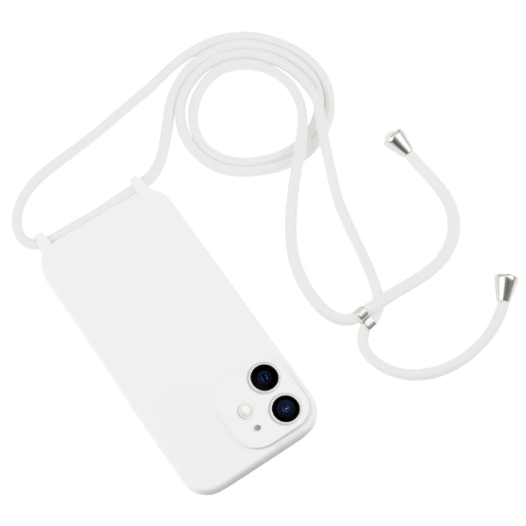 For iPhone 12 Crossbody Lanyard Liquid Silicone Case(White) - iPhone 12 / 12 Pro Cases by buy2fix | Online Shopping UK | buy2fix