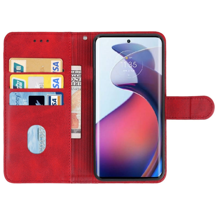 For Motorola Moto G72 Leather Phone Case(Red) - Motorola Cases by buy2fix | Online Shopping UK | buy2fix