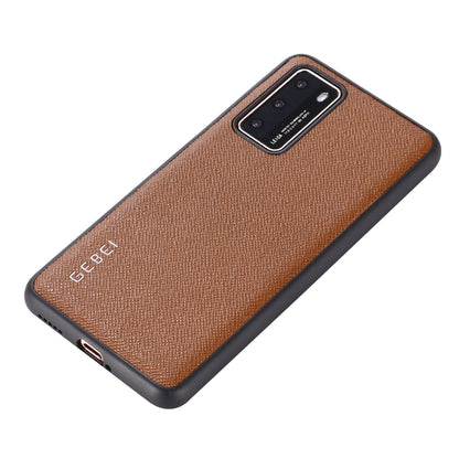 For Huawei P40 GEBEI Full-coverage Shockproof Leather Protective Case(Brown) - Huawei Cases by GEBEI | Online Shopping UK | buy2fix