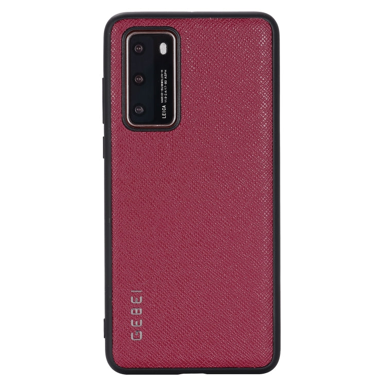 For Huawei P40 GEBEI Full-coverage Shockproof Leather Protective Case(Red) - Huawei Cases by GEBEI | Online Shopping UK | buy2fix