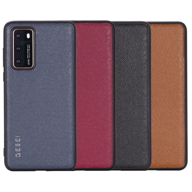 For Huawei P40 GEBEI Full-coverage Shockproof Leather Protective Case(Red) - Huawei Cases by GEBEI | Online Shopping UK | buy2fix