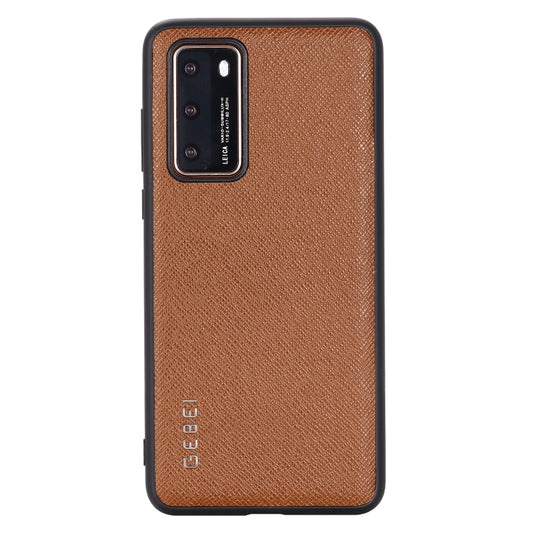 For Huawei P40 Pro GEBEI Full-coverage Shockproof Leather Protective Case(Brown) - Huawei Cases by GEBEI | Online Shopping UK | buy2fix