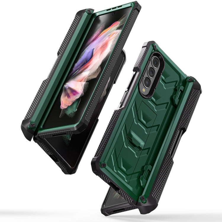 For Samsung Galaxy Z Fold3 5G Armored All-inclusive Shockproof Folding Phone Case(Army Green) - Galaxy Phone Cases by buy2fix | Online Shopping UK | buy2fix