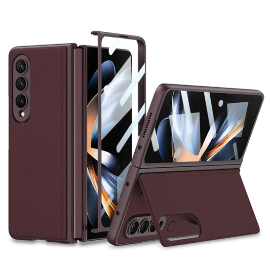 For Samsung Galaxy Z Fold4 GKK Integrated Ultra-thin Folding Leather Phone Case with Stand(Wine Red) - Galaxy Z Fold4 5G Cases by GKK | Online Shopping UK | buy2fix