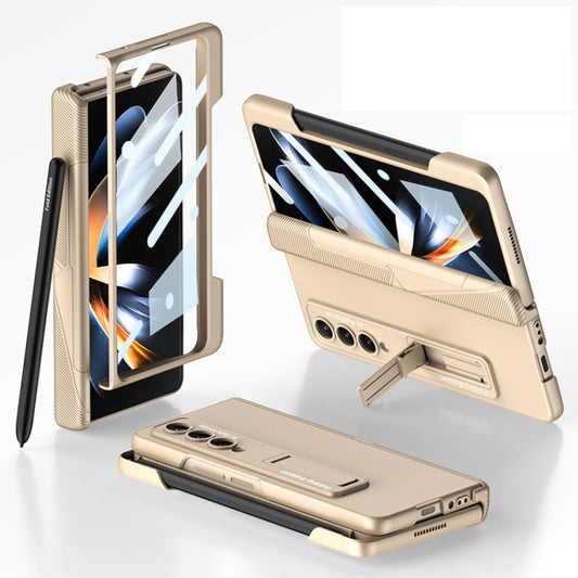 For Samsung Galaxy Z Fold4 GKK Integrated Magnetic Folding Phone Case with Pen Slot(Champagne Gold) - Galaxy Z Fold4 5G Cases by GKK | Online Shopping UK | buy2fix