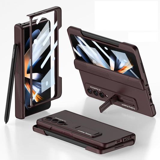 For Samsung Galaxy Z Fold4 GKK Integrated Magnetic Folding Phone Case with Pen Slot(Wine Red) - Galaxy Z Fold4 5G Cases by GKK | Online Shopping UK | buy2fix