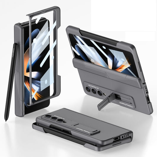 For Samsung Galaxy Z Fold4 GKK Integrated Magnetic Folding Phone Case with Pen Slot(Grey) - Galaxy Z Fold4 5G Cases by GKK | Online Shopping UK | buy2fix