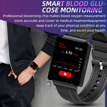 KS01 1.85 Inch Smart Watch Supports Blood Glucose Detection, Blood Pressure Detection, Blood Oxygen Detection(Black) - Smart Wear by buy2fix | Online Shopping UK | buy2fix