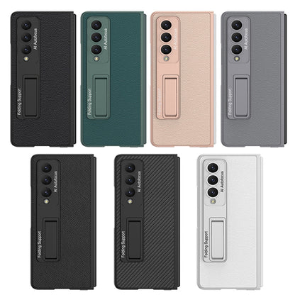 For Samsung Galaxy Z Fold4 GKK Ultra-thin Plain Leather Full Phone Case with Stand(Grey) - Galaxy Z Fold4 5G Cases by GKK | Online Shopping UK | buy2fix