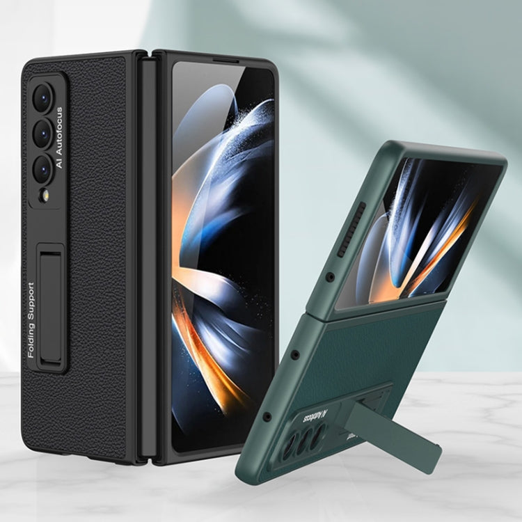 For Samsung Galaxy Z Fold4 GKK Ultra-thin Plain Leather Full Phone Case with Stand(Carbon Fiber Texture) - Galaxy Z Fold4 5G Cases by GKK | Online Shopping UK | buy2fix