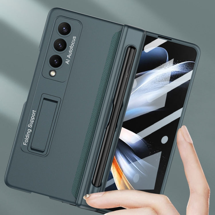 For Samsung Galaxy Z Fold4 GKK Magnetic Hinge Flip Phone Case with Holder & Pen Slot(Grey) - Galaxy Z Fold4 5G Cases by GKK | Online Shopping UK | buy2fix